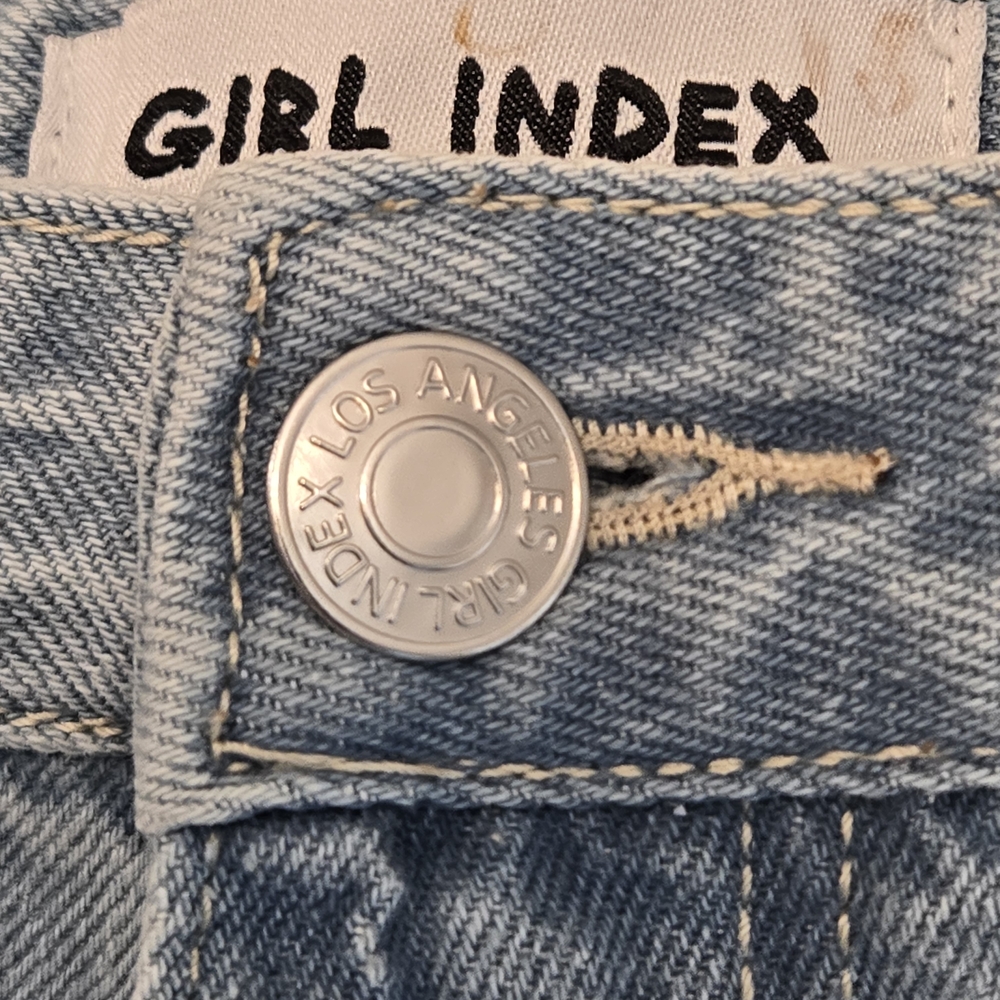 Girl Index Womens Light Washed Size 7 Straight Leg 100% Cotton Jeans - Picture 5 of 13